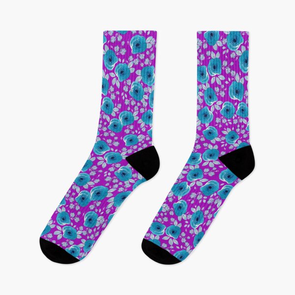 Item preview, Garden roses, Blue on bright fuchsia background designed and sold by Alex  Blud.
