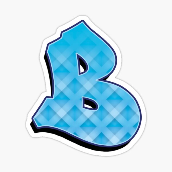 B - Blue striped Sticker