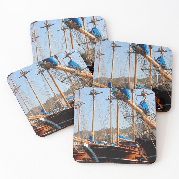 Item preview, Gulets Lining The Harbour Infront of Marmaris Castle Mugla Turkiye designed and sold by taiche.