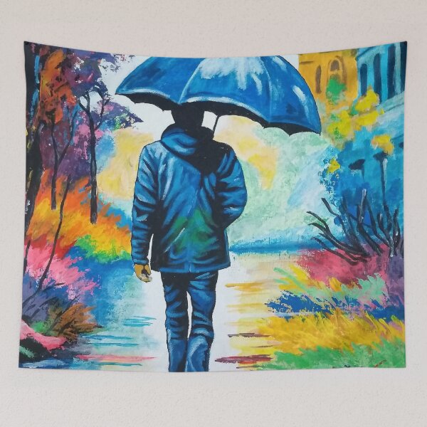 Item preview, rain man, art, umbrella designed and sold by DonnaBlankaArt.
