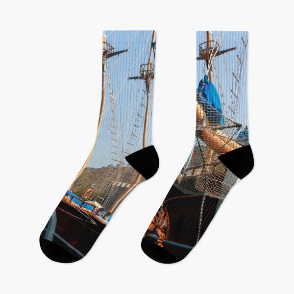 Item preview, Gulets Lining The Harbour Infront of Marmaris Castle Mugla Turkiye designed and sold by taiche.