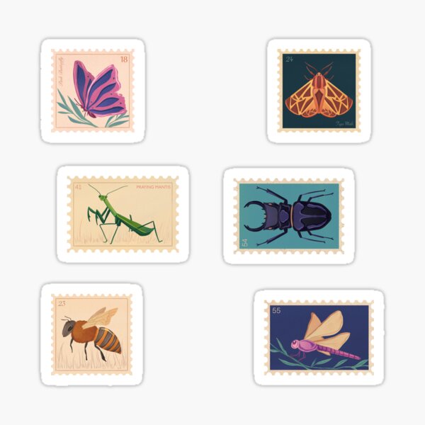 Item preview, Insects Stamps Sticker/Magnet Pack designed and sold by Ink-Lust.