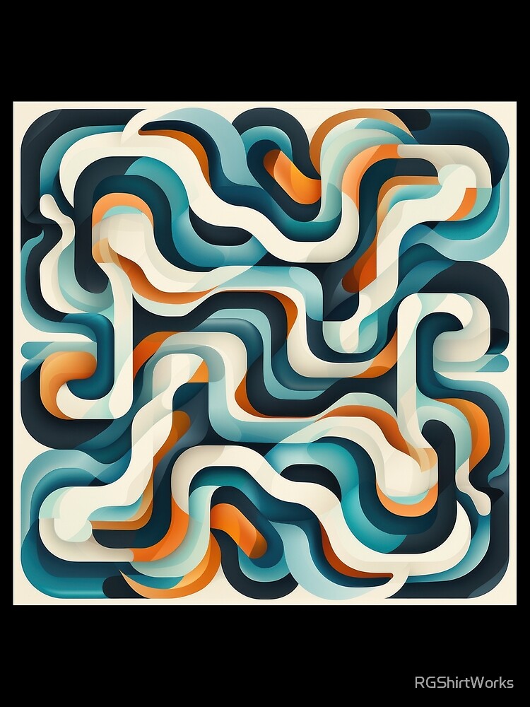 Thumbnail 3 of 3, Scarf, Abstract Retro S Pattern Design designed and sold by RGShirtWorks.