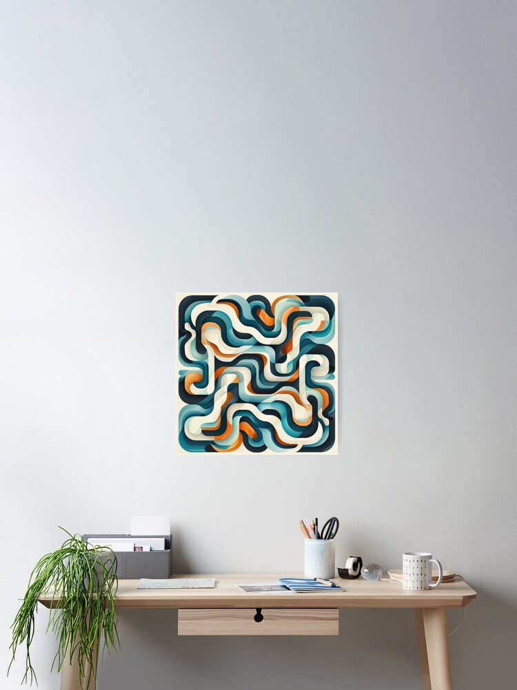Thumbnail 2 of 3, Poster, Abstract Retro S Pattern Design designed and sold by RGShirtWorks.