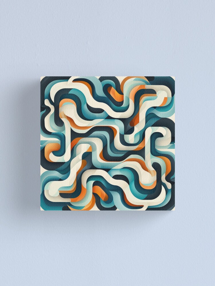 Thumbnail 1 of 3, Canvas Print, Abstract Retro S Pattern Design designed and sold by RGShirtWorks.