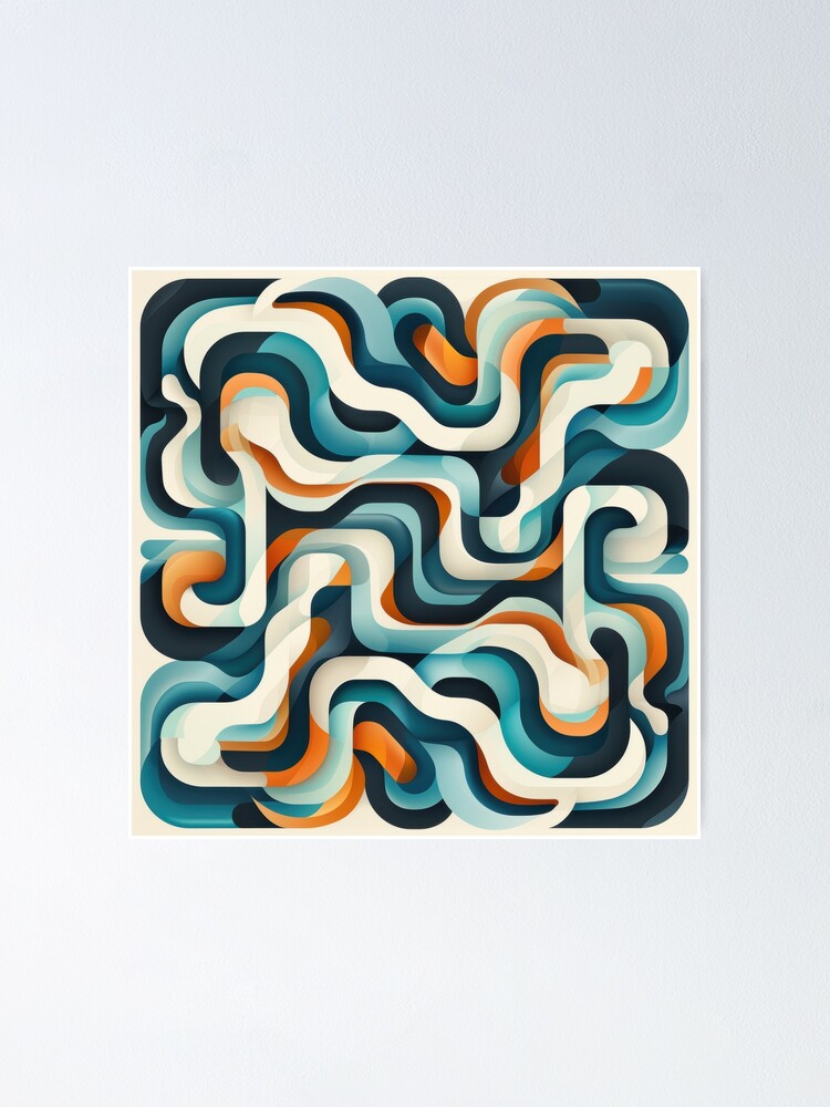 Thumbnail 1 of 3, Poster, Abstract Retro S Pattern Design designed and sold by RGShirtWorks.