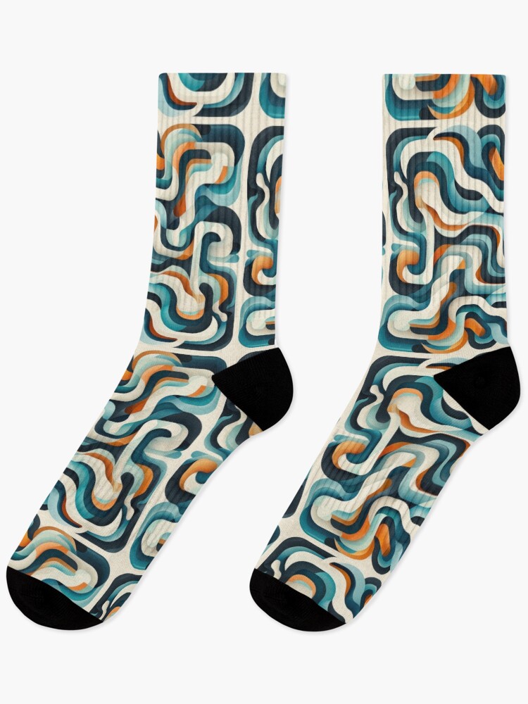 Thumbnail 1 of 5, Socks, Abstract Retro S Pattern Design designed and sold by RGShirtWorks.