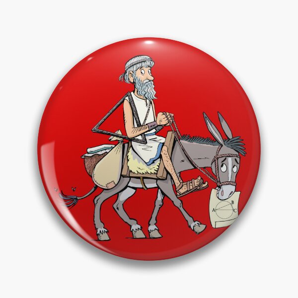 Item preview, Greek mathematician Thales on a donkey holding his theorem on paper designed and sold by duxpavlic.