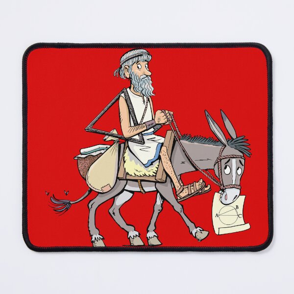 Item preview, Greek mathematician Thales on a donkey holding his theorem on paper designed and sold by duxpavlic.