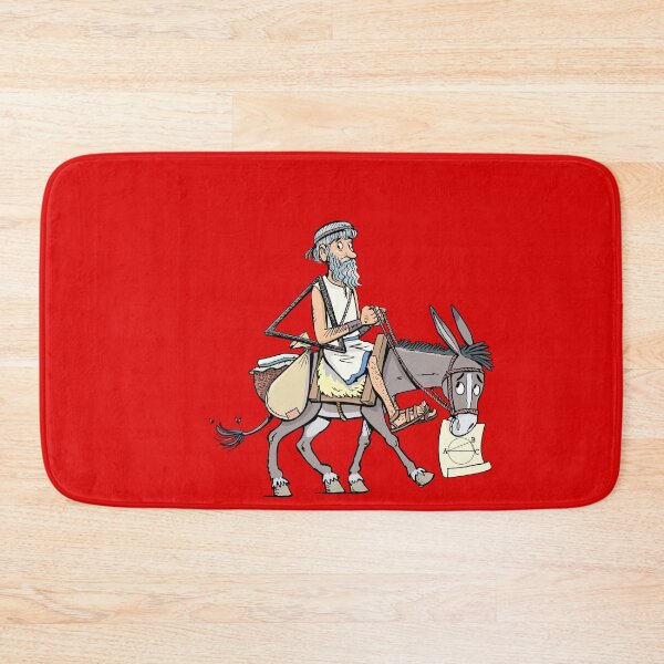 Item preview, Greek mathematician Thales on a donkey holding his theorem on paper designed and sold by duxpavlic.