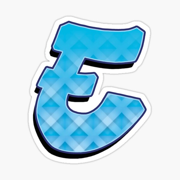 E - Blue striped Sticker