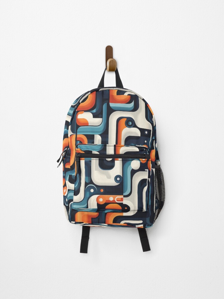 Thumbnail 1 of 3, Backpack, Retro Abstract Geometric Pattern Design designed and sold by RGShirtWorks.