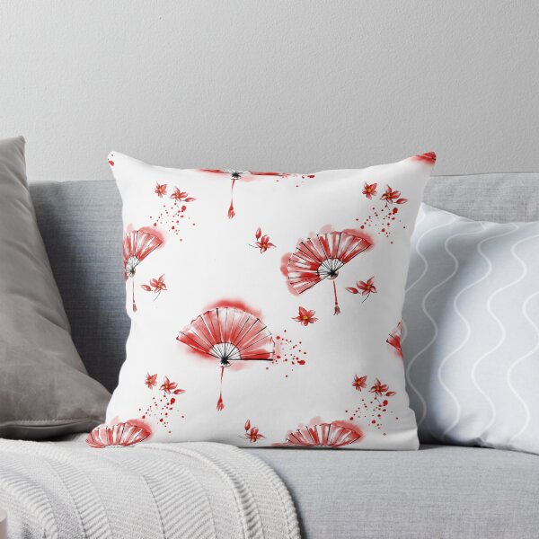 Item preview, Seamless pattern with red Japanese fans and flowers designed and sold by Ekalininart.