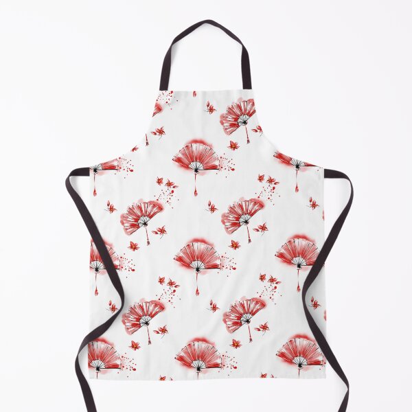 Item preview, Seamless pattern with red Japanese fans and flowers designed and sold by Ekalininart.