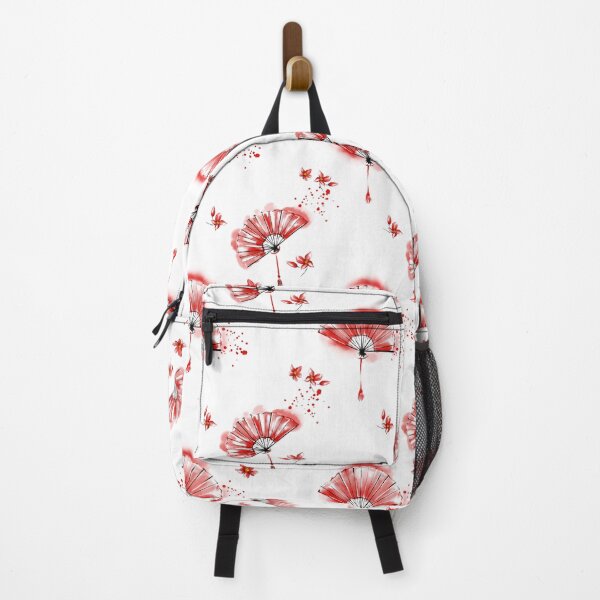 Item preview, Seamless pattern with red Japanese fans and flowers designed and sold by Ekalininart.