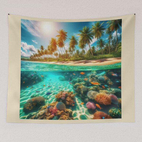 Item preview, Tropical Beach and Fish designed and sold by SeaStarAlex.