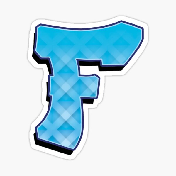 F - Blue striped Sticker