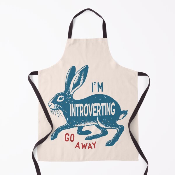 Item preview, I am introverting go away, Fun retro poster, Vintage, Cute rabbit designed and sold by KristinityArt.