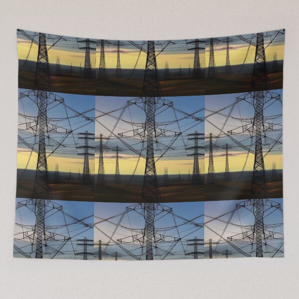 Item preview, Blue and Yellow Sky Pylons designed and sold by pinkal.
