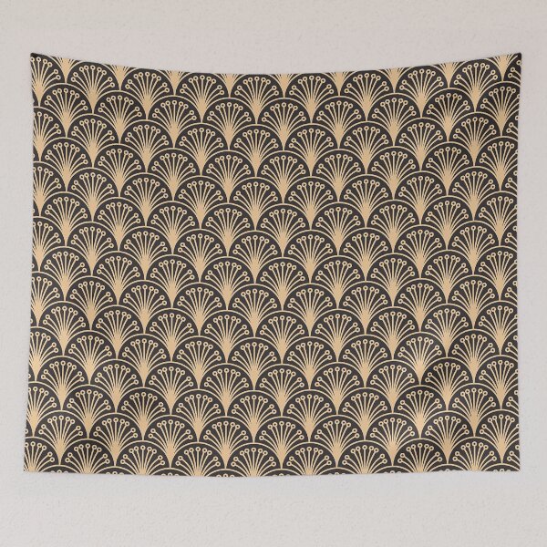Item preview, Black and gold art deco flowers designed and sold by OtterFactory.