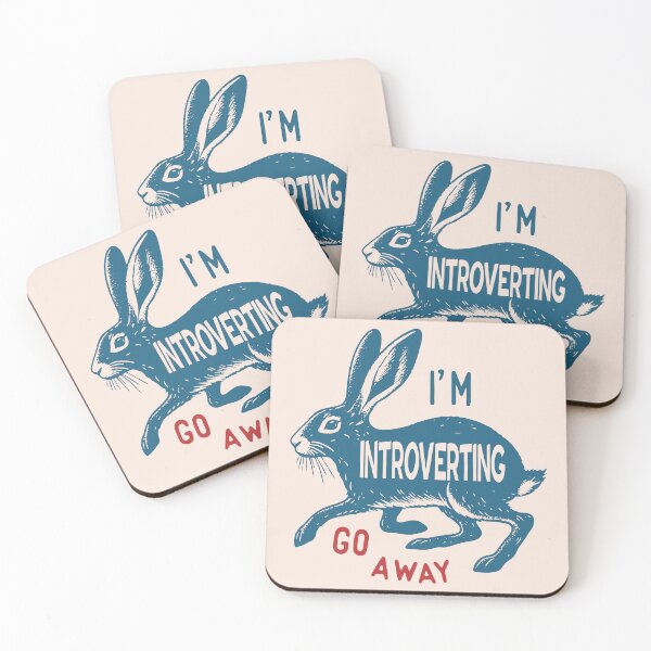 Item preview, I am introverting go away, Fun retro poster, Vintage, Cute rabbit designed and sold by KristinityArt.