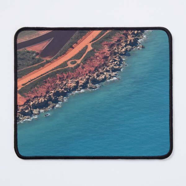 Item preview, An aerial view of a red dirt road beside the ocean. designed and sold by EAnneH.