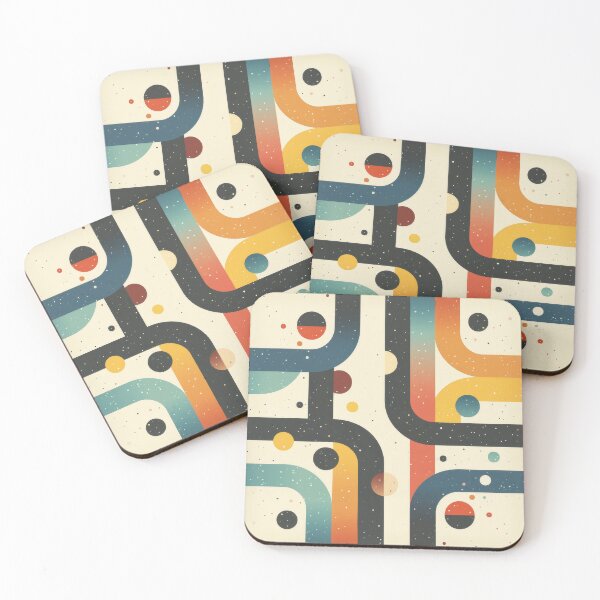 Item preview, Retro Abstract Design With Curved Lines and Planets designed and sold by ML-Media.