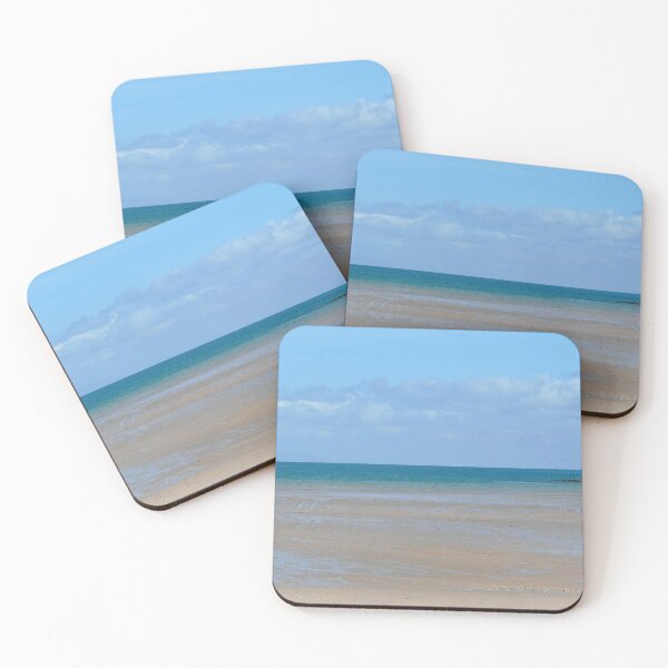 Item preview, A small boat on turquoise water near a sandy beach. designed and sold by EAnneH.