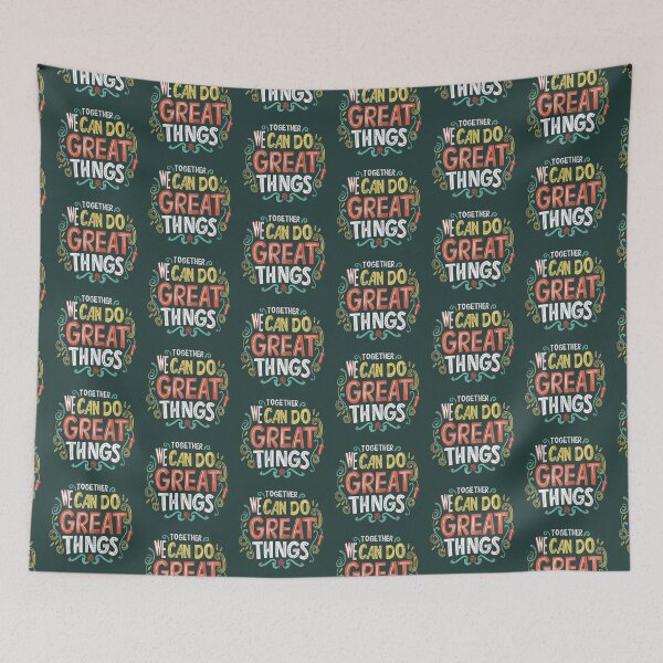 Item preview, TOGETHER WE CAN DO GREAT THINGS - colorful funny letters designed and sold by Szafranscy Art Studio.