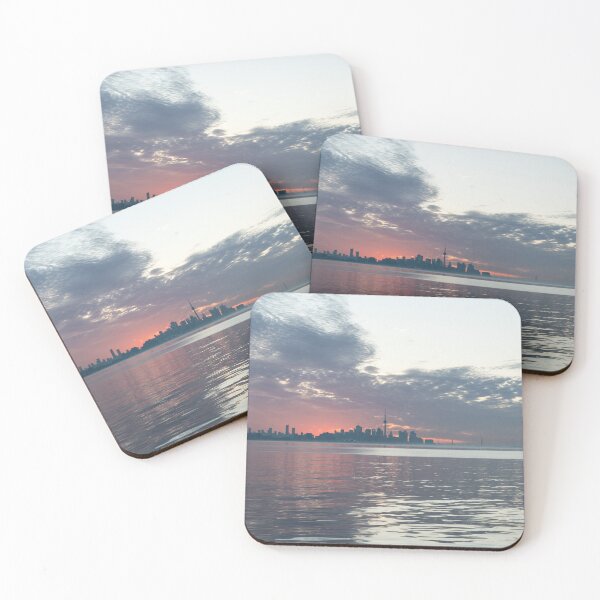 Item preview, Toronto Skyline in Steely Grays and Subtle Pinks designed and sold by Georgia Mizuleva.