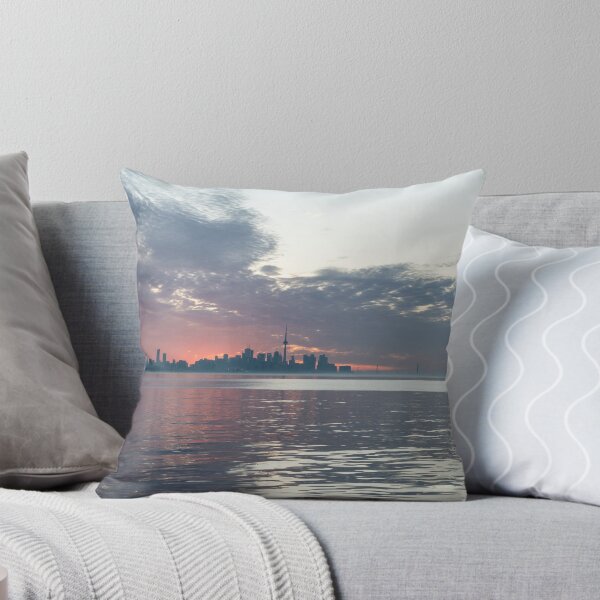 Item preview, Toronto Skyline in Steely Grays and Subtle Pinks designed and sold by Georgia Mizuleva.