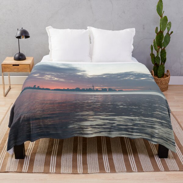 Item preview, Toronto Skyline in Steely Grays and Subtle Pinks designed and sold by Georgia Mizuleva.