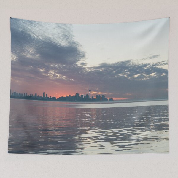 Item preview, Toronto Skyline in Steely Grays and Subtle Pinks designed and sold by Georgia Mizuleva.