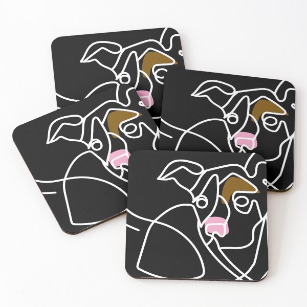 Item preview, Minimalist pink nose dog designed and sold by AresArts.