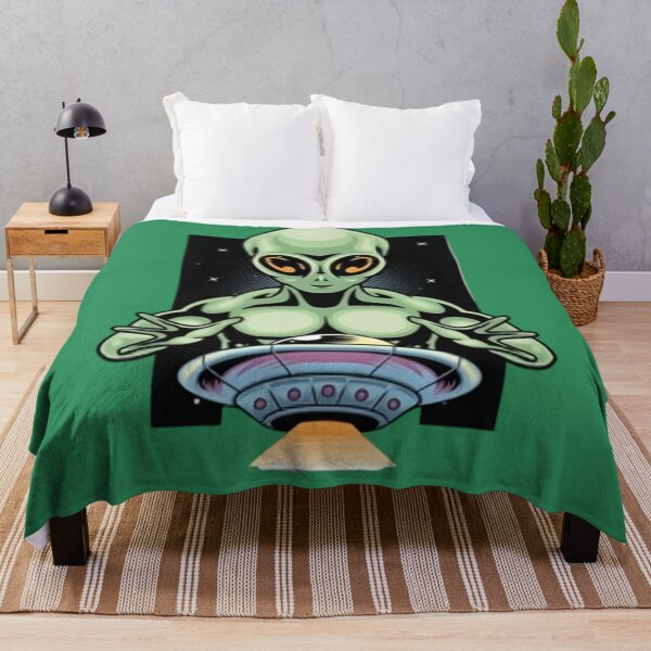 Item preview, Alien catching ufo illustration with tshirt design premium designed and sold by Kyilestore.