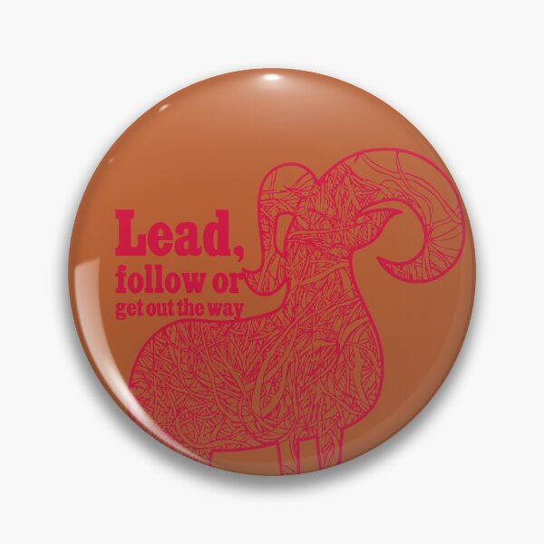 Item preview, Lead follow or get out the way,intense red mountain goat graphic designed and sold by CURIOUsDADA.