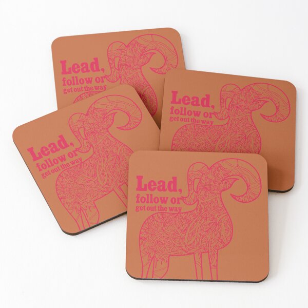 Item preview, Lead follow or get out the way,intense red mountain goat graphic designed and sold by CURIOUsDADA.