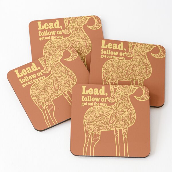 Item preview, Lead follow or get out the way,intense red mountain goat graphic designed and sold by CURIOUsDADA.