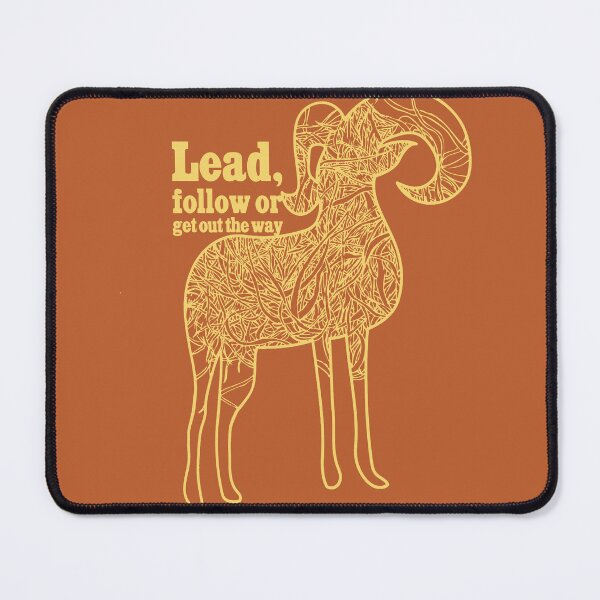 Item preview, Lead follow or get out the way,intense red mountain goat graphic designed and sold by CURIOUsDADA.