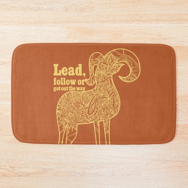 Item preview, Lead follow or get out the way,intense red mountain goat graphic designed and sold by CURIOUsDADA.