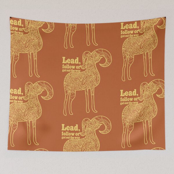 Item preview, Lead follow or get out the way,intense red mountain goat graphic designed and sold by CURIOUsDADA.