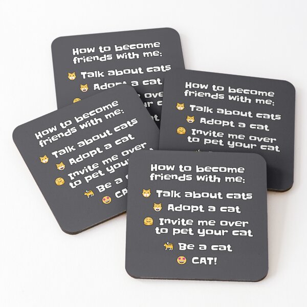 Item preview, How to become friends with me - Funny relatable list and emoji design for cat nerd designed and sold by Scolliecat.