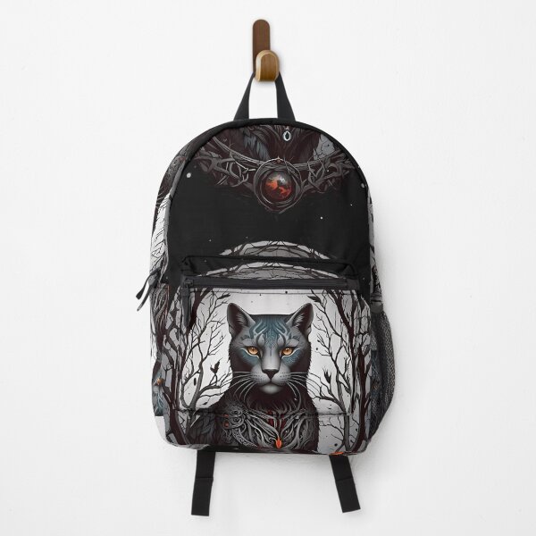 Item preview, Portrait of a blue illustrated mystical cat designed and sold by FocusedArt.