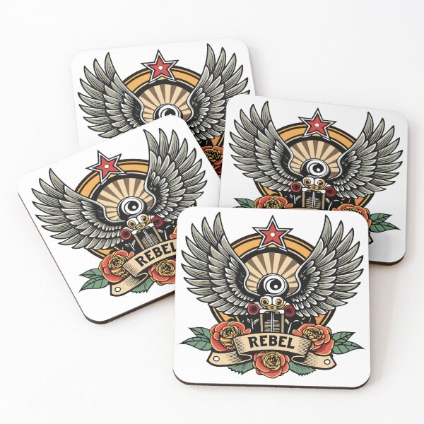 Item preview, Wings, Roses and Rebel Typography designed and sold by Alahchin Art.