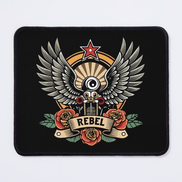 Item preview, Wings, Roses and Rebel Typography designed and sold by Alahchin Art.