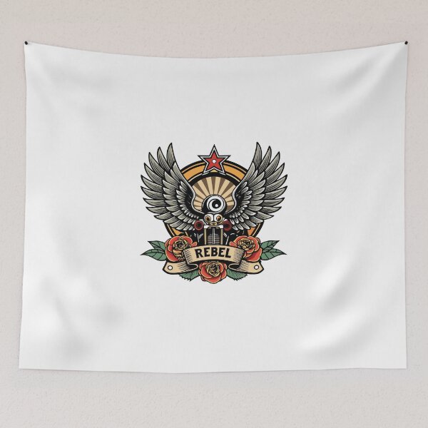 Item preview, Wings, Roses and Rebel Typography designed and sold by Alahchin Art.