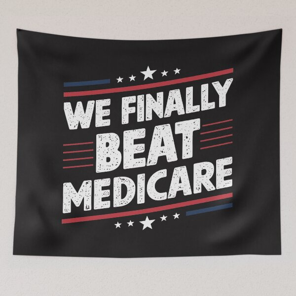 Item preview, We Finally Beat Medicare - Joe Biden Funny Statement (Dark Background) designed and sold by Digi-Bay.