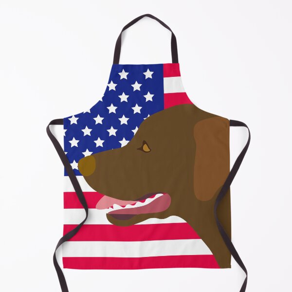 Item preview, Chocolate Labrador Profile with US Flag designed and sold by HappyLabradors.