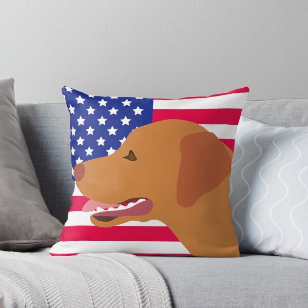 Item preview, Fox Red Labrador Profile with US Flag designed and sold by HappyLabradors.
