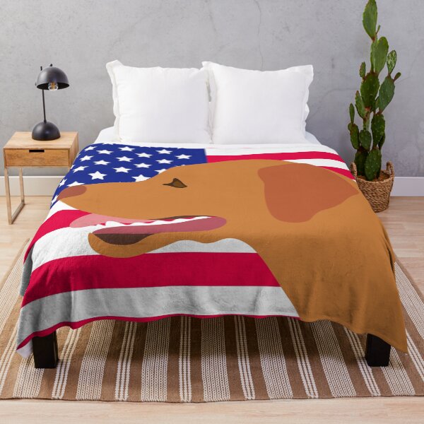 Item preview, Fox Red Labrador Profile with US Flag designed and sold by HappyLabradors.